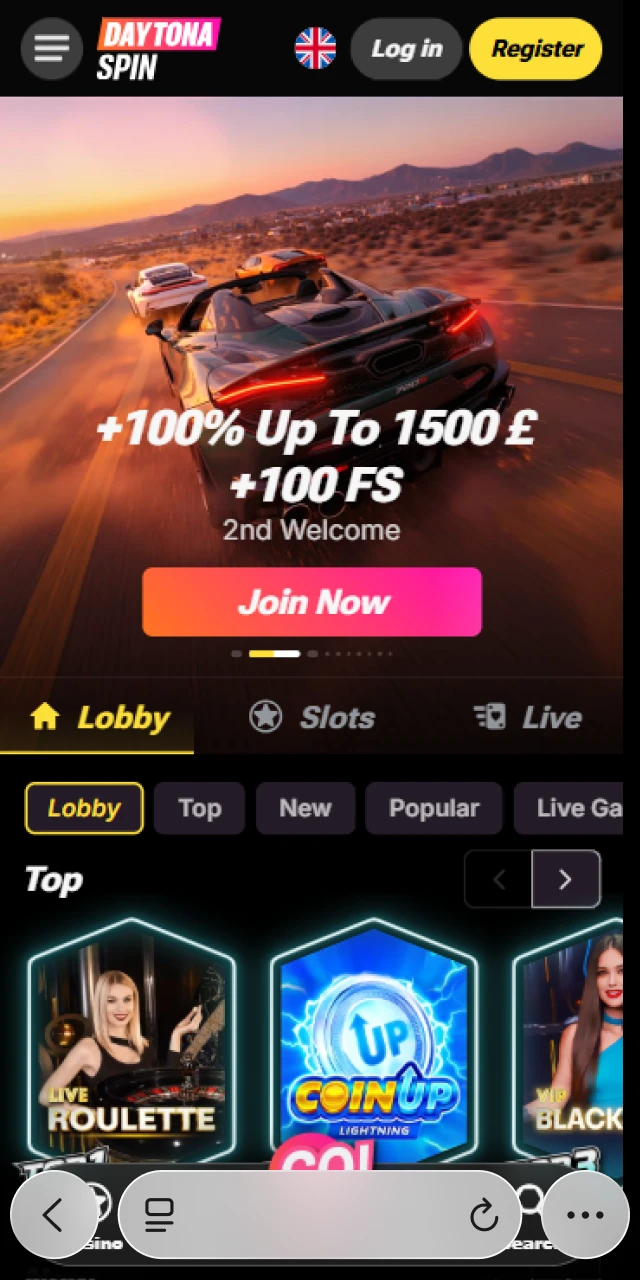 Open the link in Safari to start your Daytona Spin App setup.