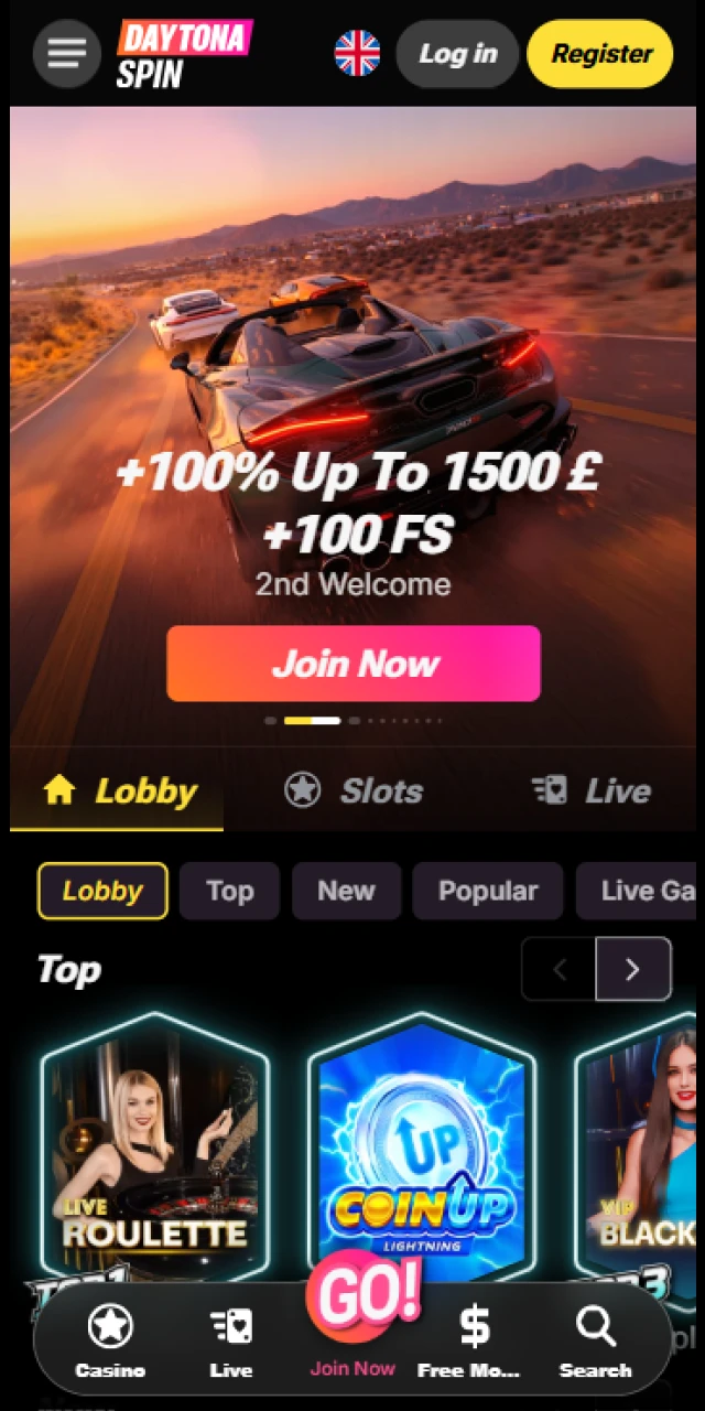 Visit this official page to get the Daytona Spin App now.